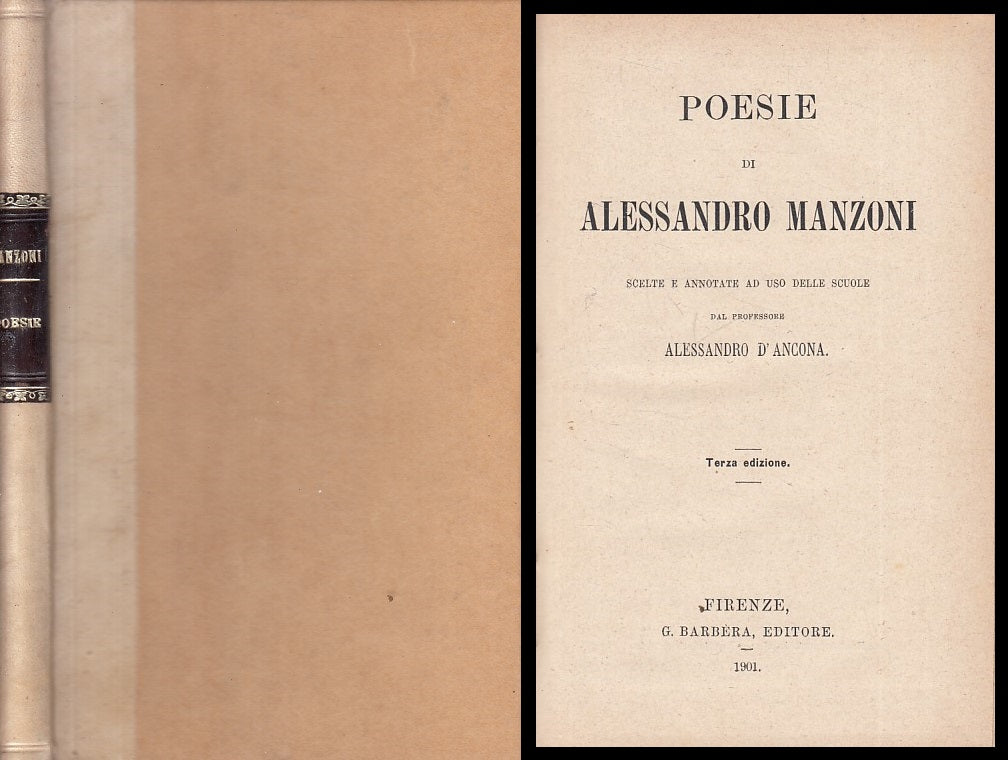 LN- POESIE DI ALESSANDRO MANZONI -- BARBERA FIRENZE --- 1901 - C - YFS160