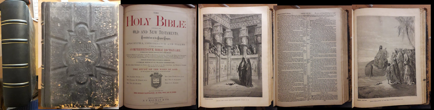 LD- THE HOLY BIBLE OLD AND NEW TESTAMENTS -- HOLMAN & Co. --- 1874 - C - ZFS319