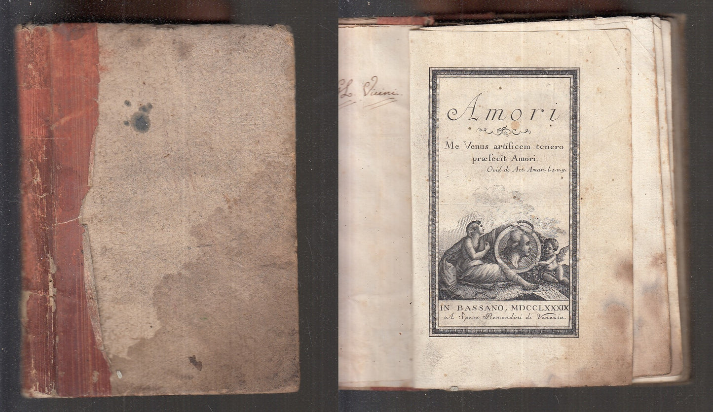 LH- AMORI ME VENUS ARTIFICEM TENERO SETTECENTINA -- REMONDINI--- 1789- B- XFS109