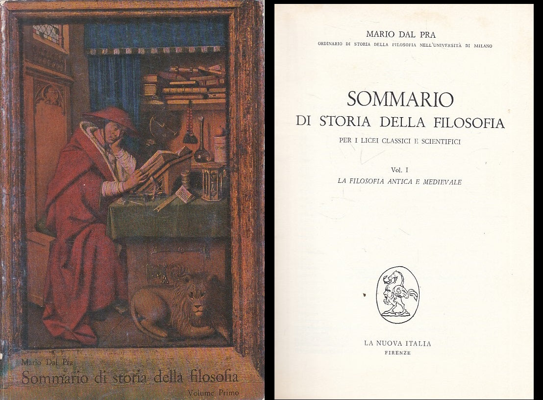 LS- SOMMARIO STORIA FILOSOFIA VOL.1 - DAL PRA- NUOVA ITALIA--- 1985 - B - ZFS162