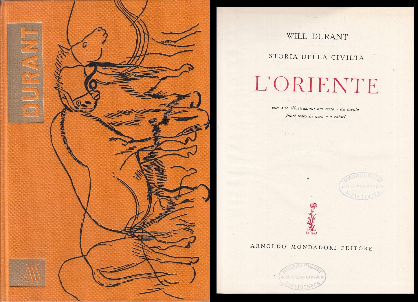 LS- STORIA DELLA CIVILTA' L'ORIENTE - DURANT - MONDADORI --- 1958 - B - ZFS139