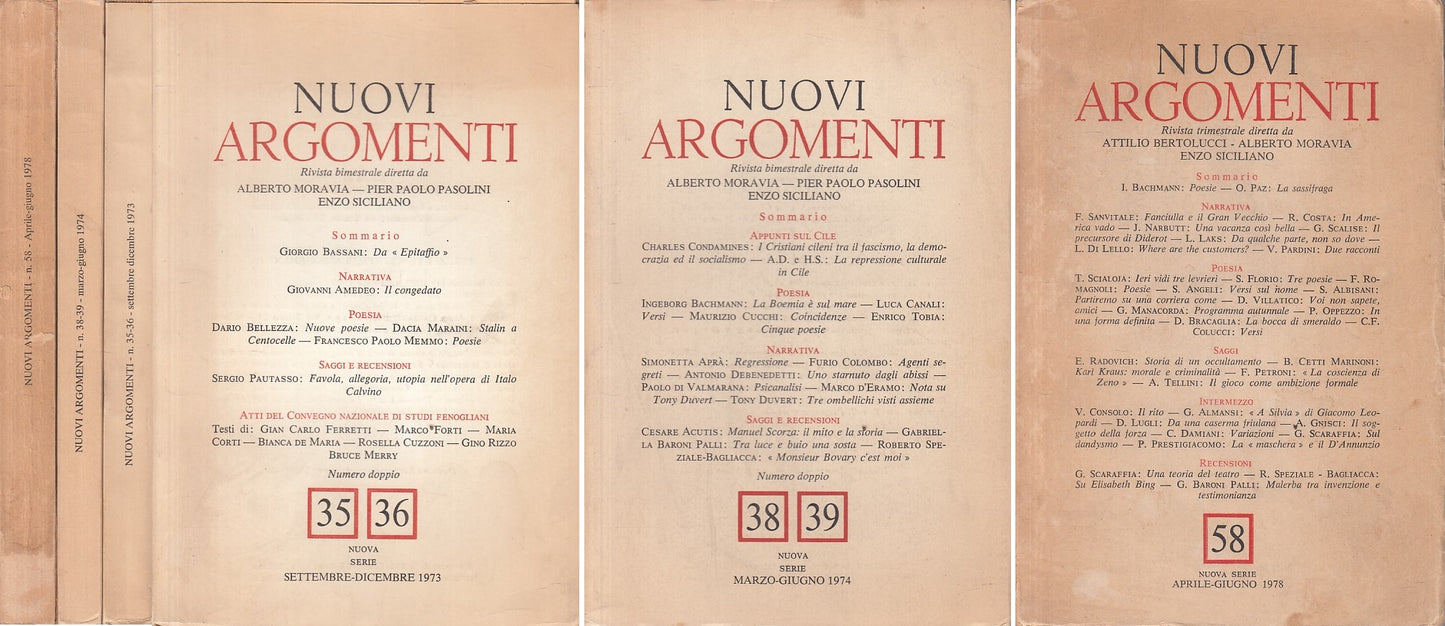 LS- NUOVI ARGOMENTI - MORAVIA PASOLINI SICILIANO- GARZANTI --- 1973 - B - ZFS405