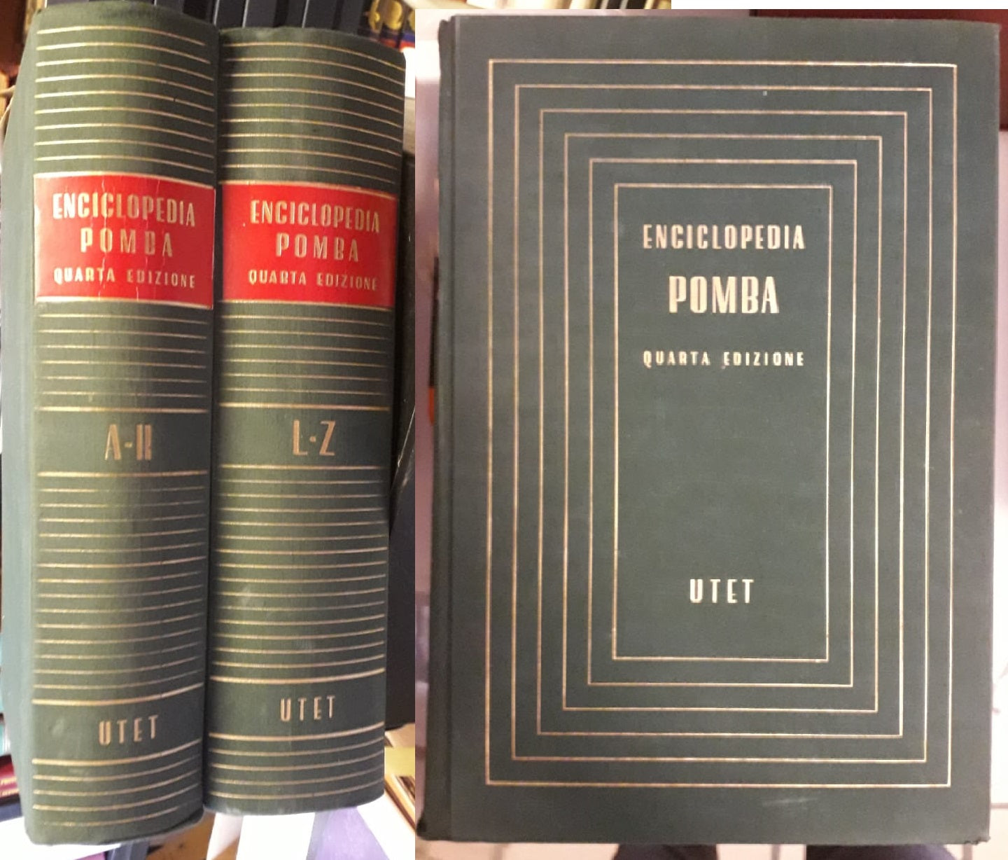 LZ- ENCICLOPEDIA POMBA 2 VOLUMI OPERA COMPLETA -- UTET -- 4a ED. - 1948 - C- ZFS