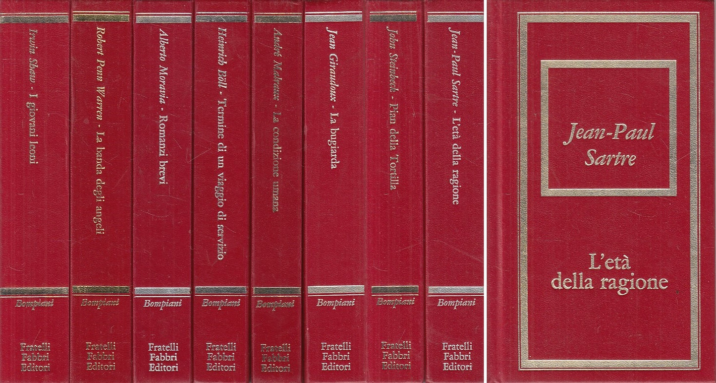 LN- LOTTO 8 ROMANZI - SARTRE BOLL MORAVIA- BOMPIANI FABBRI --- 1975 - C - YFS999