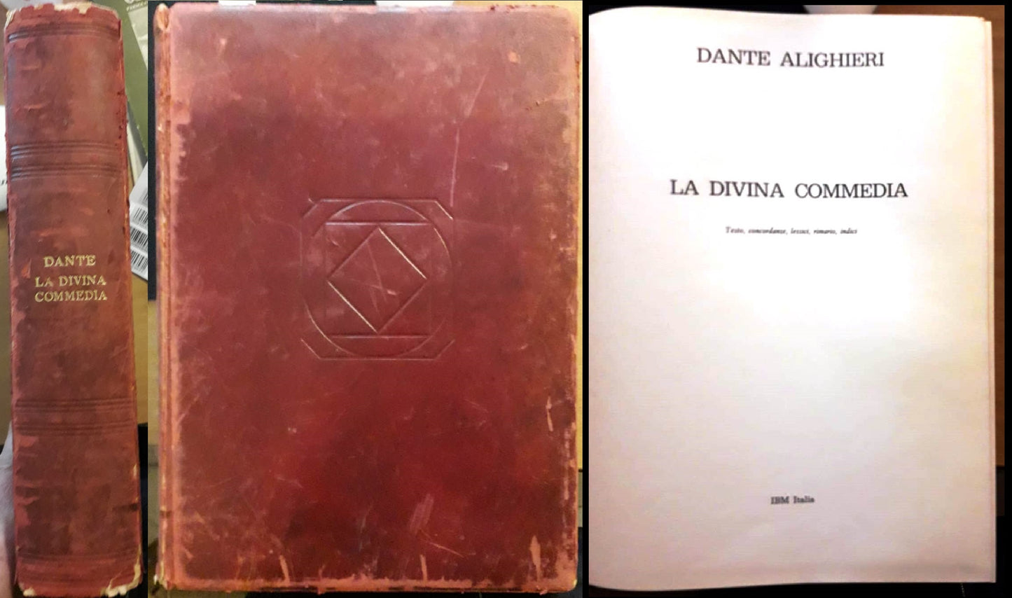 LN- LA DIVINA COMMEDIA TESTO CONCORDANZE LESSICO RIMARIO - DANTE - IBM - 1965- C