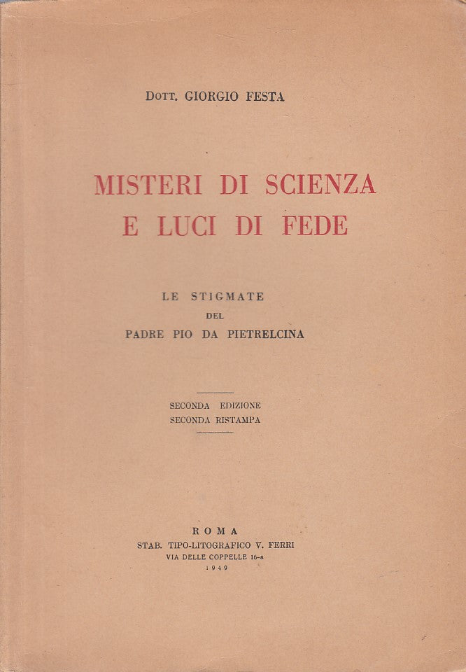 LS- MISTERI DI SCIENZA E LUCI DI FEDE - FESTA - ROMA --- 1949 - B - ZFS247