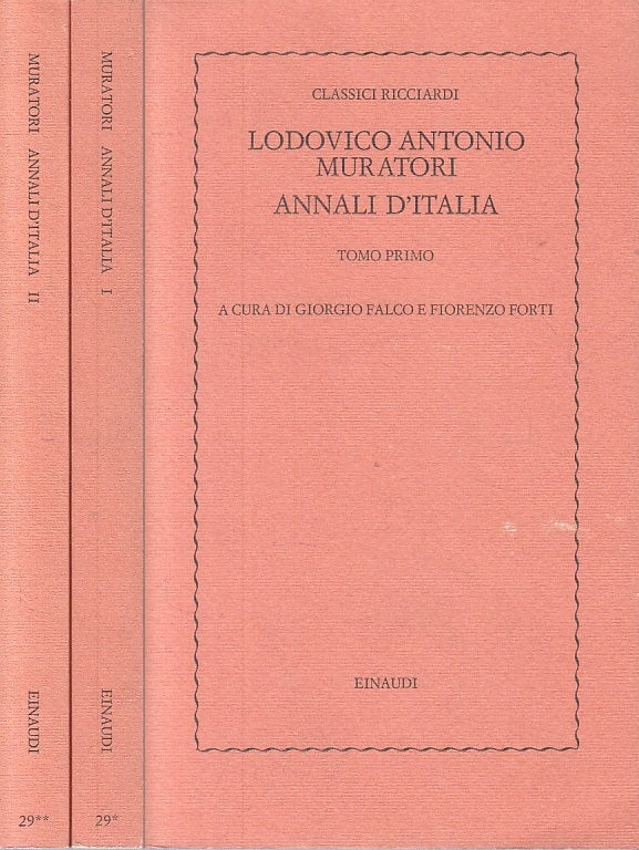 LN- ANNALI D'ITALIA 2 VOLL. - MURATORI - EINAUDI - RICCIARDI -- 1976 - B - ZFS67