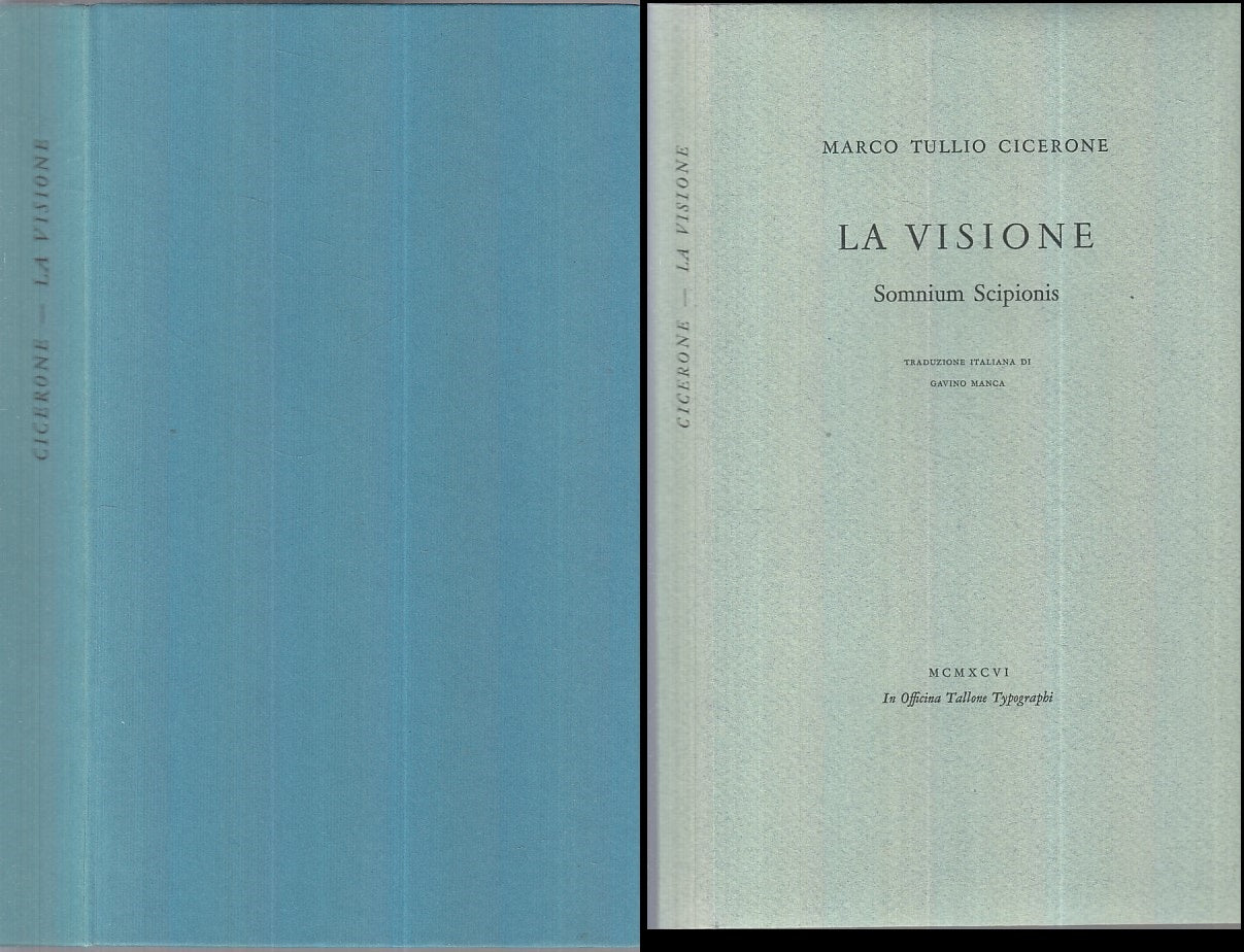 LN- LA VISIONE SOMNIUM SCIPIONIS - MARCO TULLIO CICERONE ---- 1996 - B - XFS113