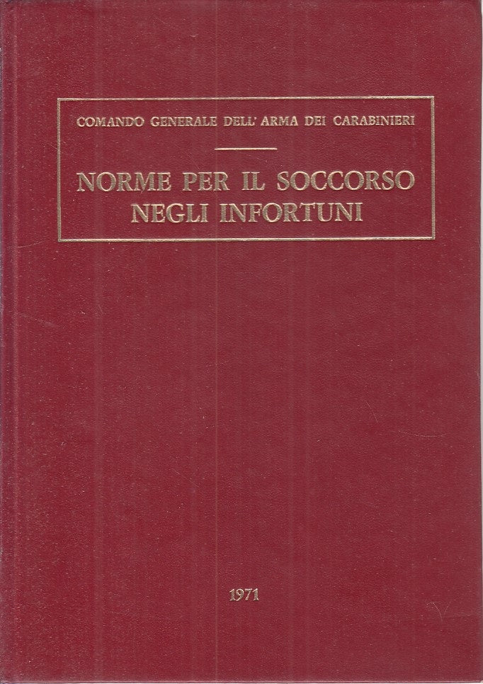 LZ- NORME SOCCORSO INFORTUNI - COMANDO CARABINIERI - GEA --- 1971 - C - ZFS90