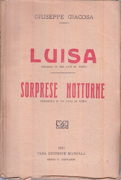 LN- LUISA SORPRESE NOTTURNE - GIACOSA - MADELLA --- 1917 - B - ZFS138