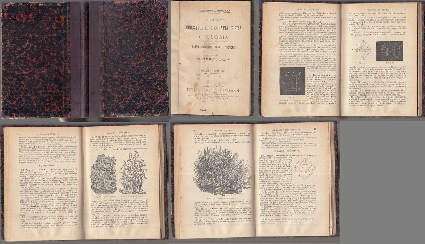 LZ- ELEMENTI DI MINERALOGIA PARTE PRIMA - MERCALLI - VALLARDI--- 1905- C- XFS110