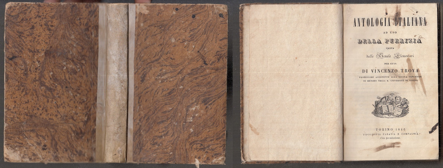LH- ANTOLOGIA ITALIANA AD USO DELLA PUERIZIA - TROYA- PARAVIA--- 1846- C- XFS111