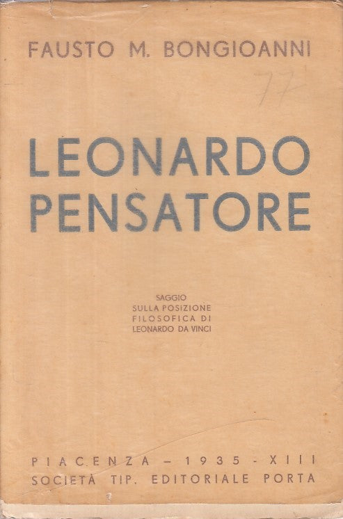 LS- LEONARDO PENSATORE - BONGIOANNI - PIACENZA --- 1935 - BS - ZFS58