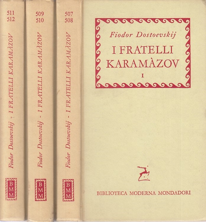LN- I FRATELLI KARAMAZOV 3 VOLUMI- DOSTOEVSKIJ- MONDADORI- BMM-- 1958- C- ZFS184