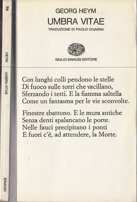 LN- UMBRA VITAE - GEORGE HEYM - EINAUDI -- 1a ED. - 1970 - B- XFS43