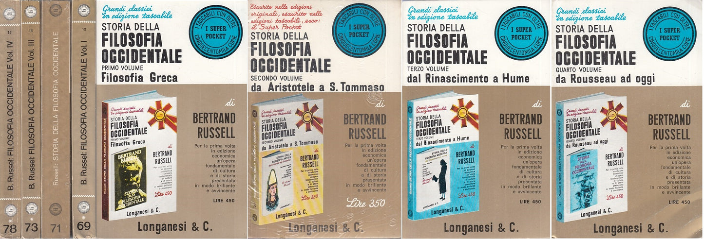 LS- STORIA FILOSOFIA OCCIDENTALE 4 VOLL.- RUSSELL- LONGANESI--- 1966- B - ZFS318