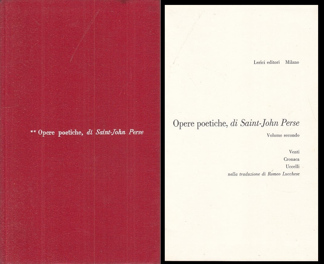 LS- OPERE POETICHE VOL.2 - PERSE - LERICI - POETI EUROPEI -- 1965 - C - YFS254