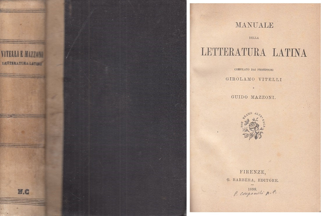 LZ- MANUALE DELLA LETTERATURA LATINA - AA.VV. - BARBERA --- 1898 - C - YFS254