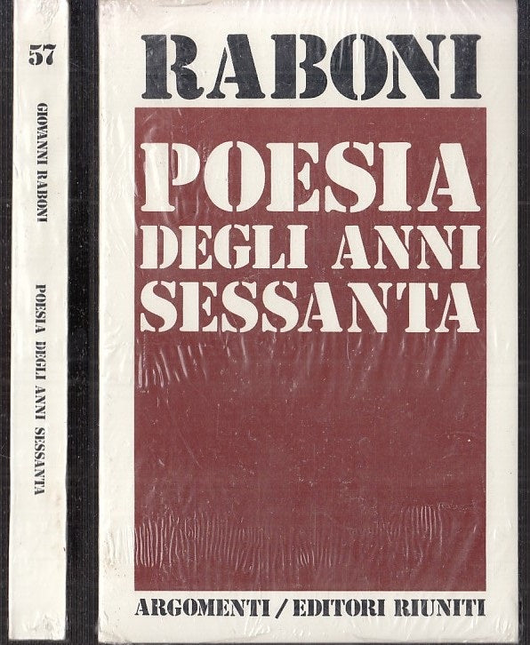 LS- POESIA DEGLI ANNI SESSANTA BLISTERATO - RABONI - RIUNITI --- 1976- B- XFS118