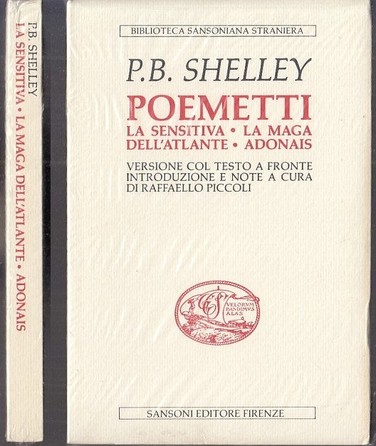 LN- POEMETTI SENSITIVA ADONAIS BLISTERATO - SHELLEY - SANSONI--- 1982- B- XFS117