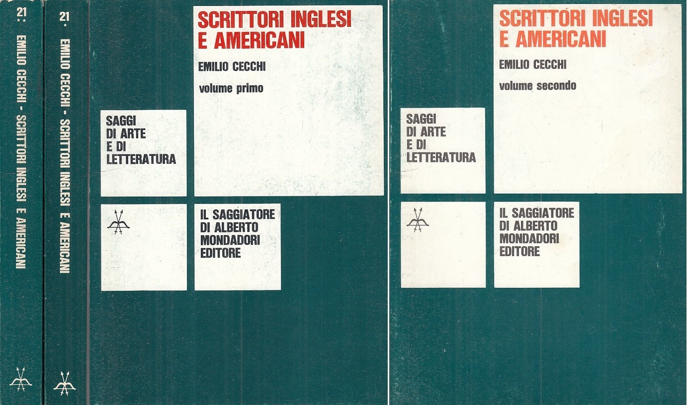 LS- SCRITTORI INGLESI E AMERICANI 2 VOLL.- CECCHI- SAGGIATORE--- 1968- B - ZFS69