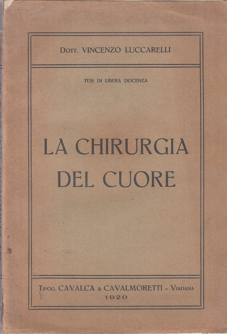 LZ- LA CHIRURGIA DEL CUORE - LUCCARELLI- CAVALCA CAVALMORETTI--- 1920- B- YFS822