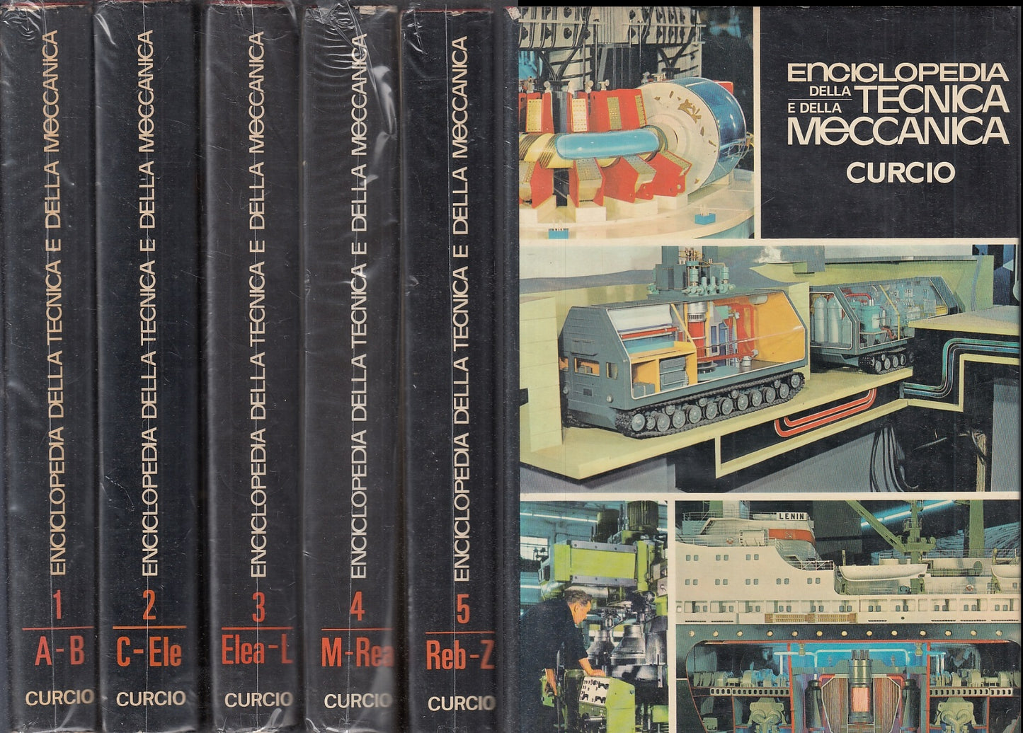 LZ- ENCICLOPEDIA TECNICA E MECCANICA 1/5 VOLUMI COMPLETA-- CURCIO--- 1970- CS- YFS