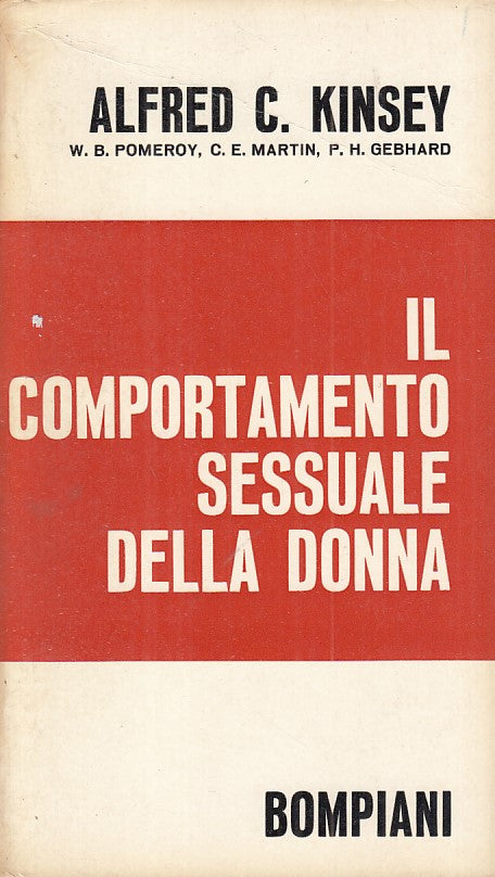 LZ- IL COMPORTAMENTO SESSUALE DELLA DONNA- KINSEY- BOMPIANI --- 1955 - B - ZFS56
