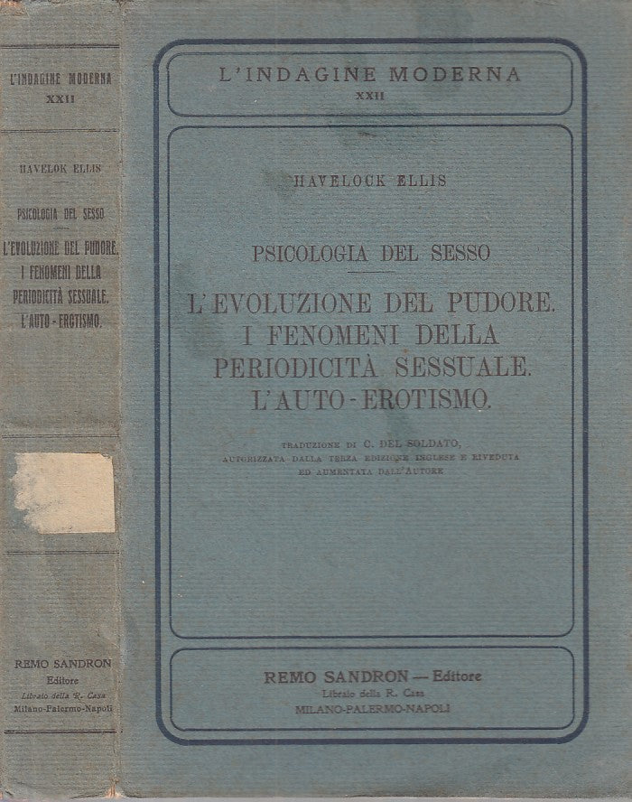 LS- PSICOLOGIA DEL SESSO - ELLIS - SANDRON- INDAGINE MODERNA-- 1897 - B - ZFS209