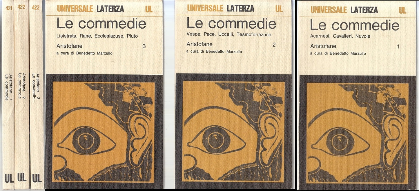 LS- LE COMMEDIE ARISTOFANE 3 VOLUMI - MARZULLO - LATERZA - UL-- 1977- B - XFS118