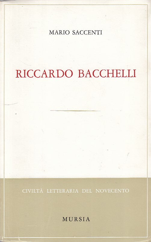 LS- RICCARDO BACCHELLI - SACCENTI - MURSIA - PROFILI -- 1973 - B - ZFS7