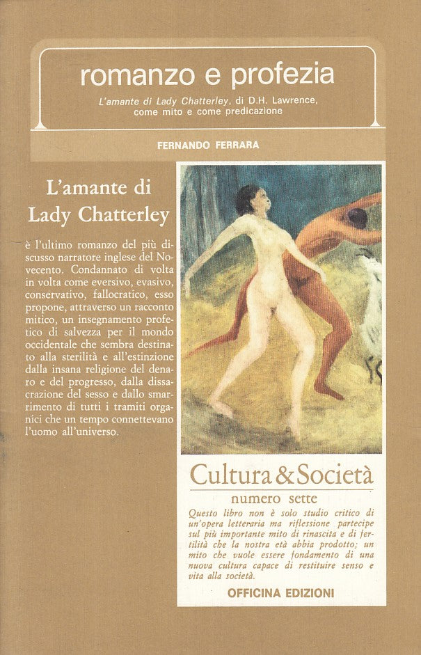 LS- ROMANZO E PROFEZIA - FERRARA - OFFICINA - CULTURA -- 1982 - B - ZFS280
