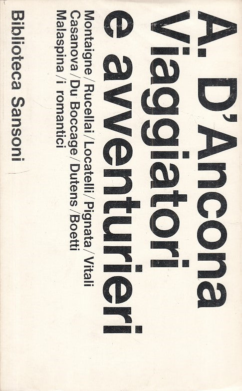 LS- VIAGGIATORI E AVVENTURIERI - D'ANCONA - SANSONI --- 1974 - B - ZFS259