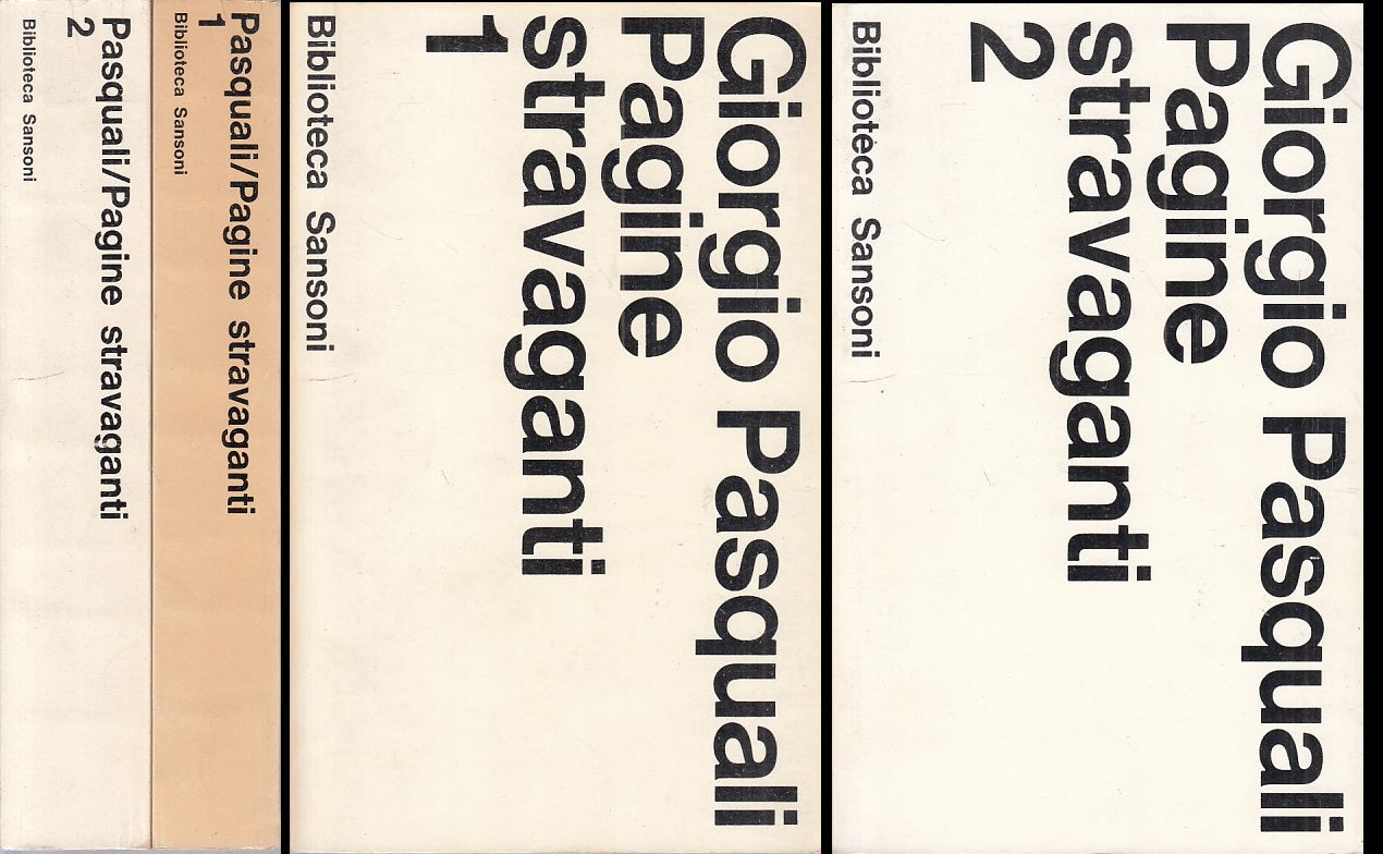 LS- PAGINE STRAVAGANTI 2 VOLL. - PASQUALI - SANSONI --- 1968 - B - ZFS259
