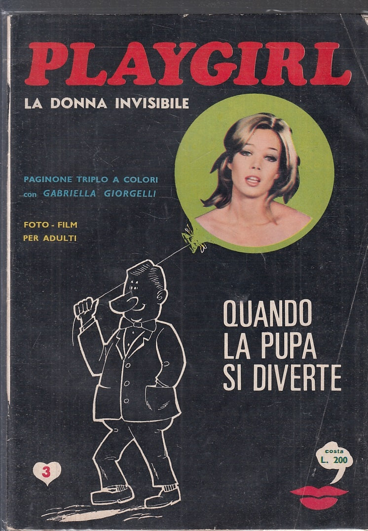 LX- PLAYGIRL LA DONNA INVISIBILE N.3 FOTO FILM PER ADULTI -- 1968 - S - YFS813