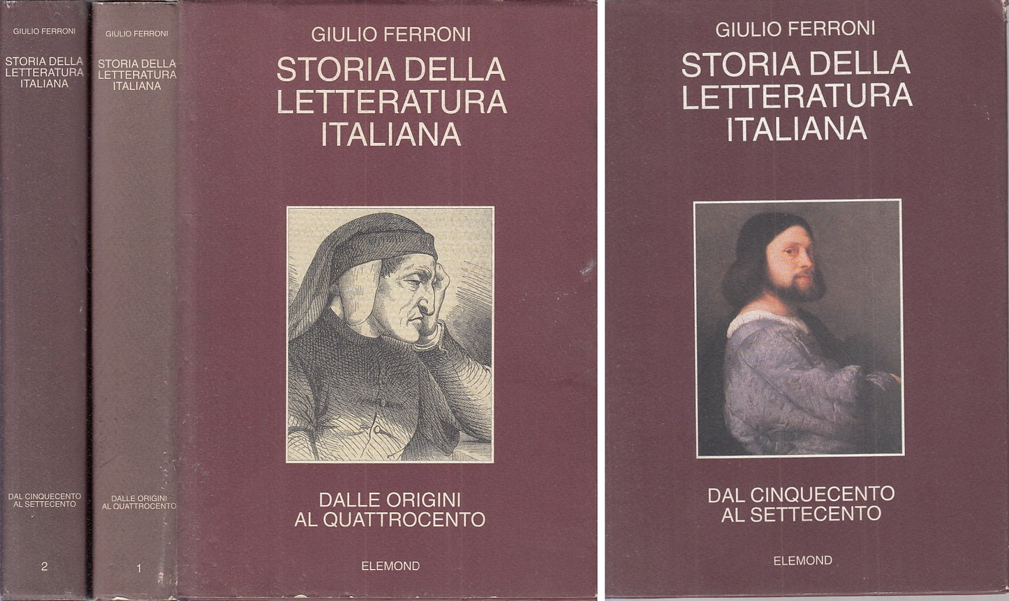 LS- STORIA LETTERATURA ITALIANA 2 VOLL.- FERRONI- ELEMOND CDE--- 1991- CS-XFS126