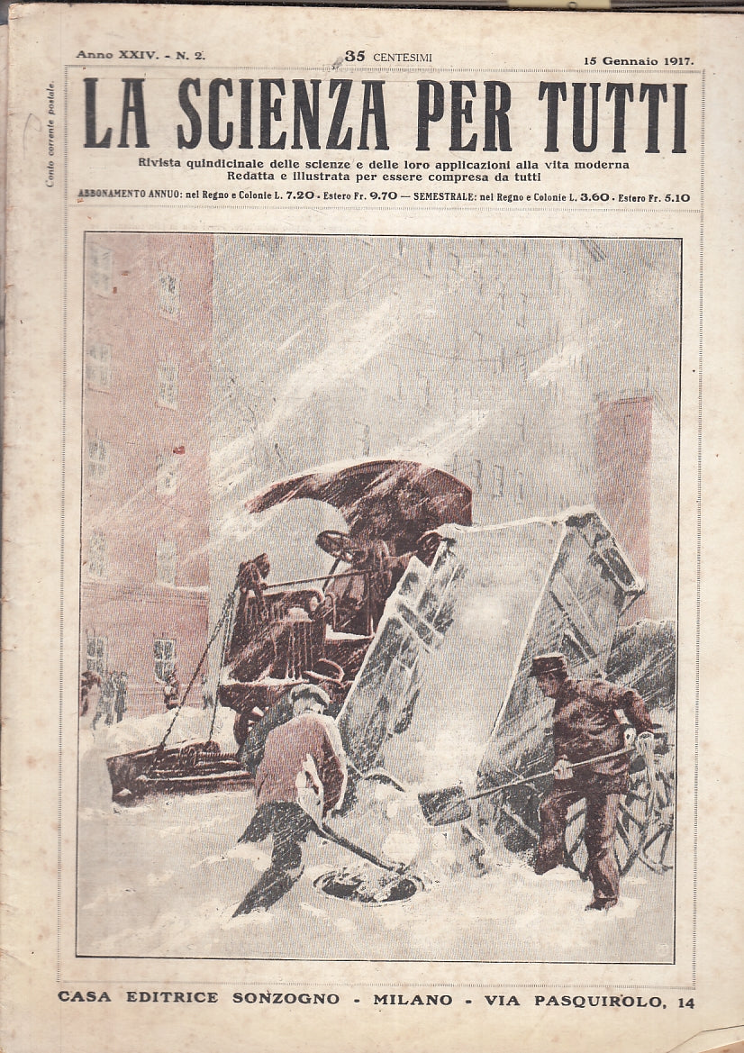 LR- RIVISTA LA SCIENZA PER TUTTI LOTTO 7 NUMERI -- SONZOGNO --- 1917 - S- YFS837