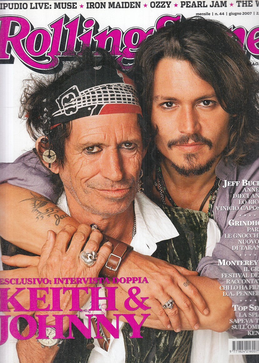 LR- RIVISTA MAGAZINE ROLLING STONE N.44 DEPP KEITH RICHARDS----- 2007- B- YFS999