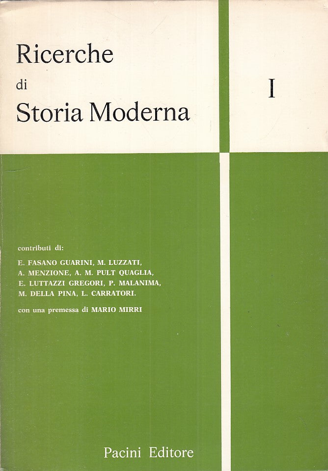 LS- RICERCHE DI STORIA MODERNA I - AA.VV. - PACINI --- 1976 - B - YFS428