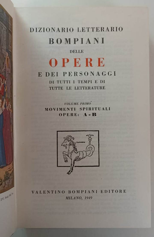 LZ- DIZIONARIO LETTERARIO BOMPIANI 9 VOLUMI OPERE PERSONAGGI ----- 1949- C- YFS