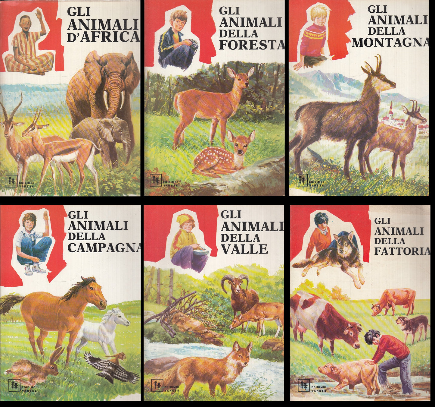 LB- COLLANA NIDI E TANE 1/6 COMPLETA FATTORIA VALLE MONTAGNA - EDIBIMBI- 1979- S- RGZ