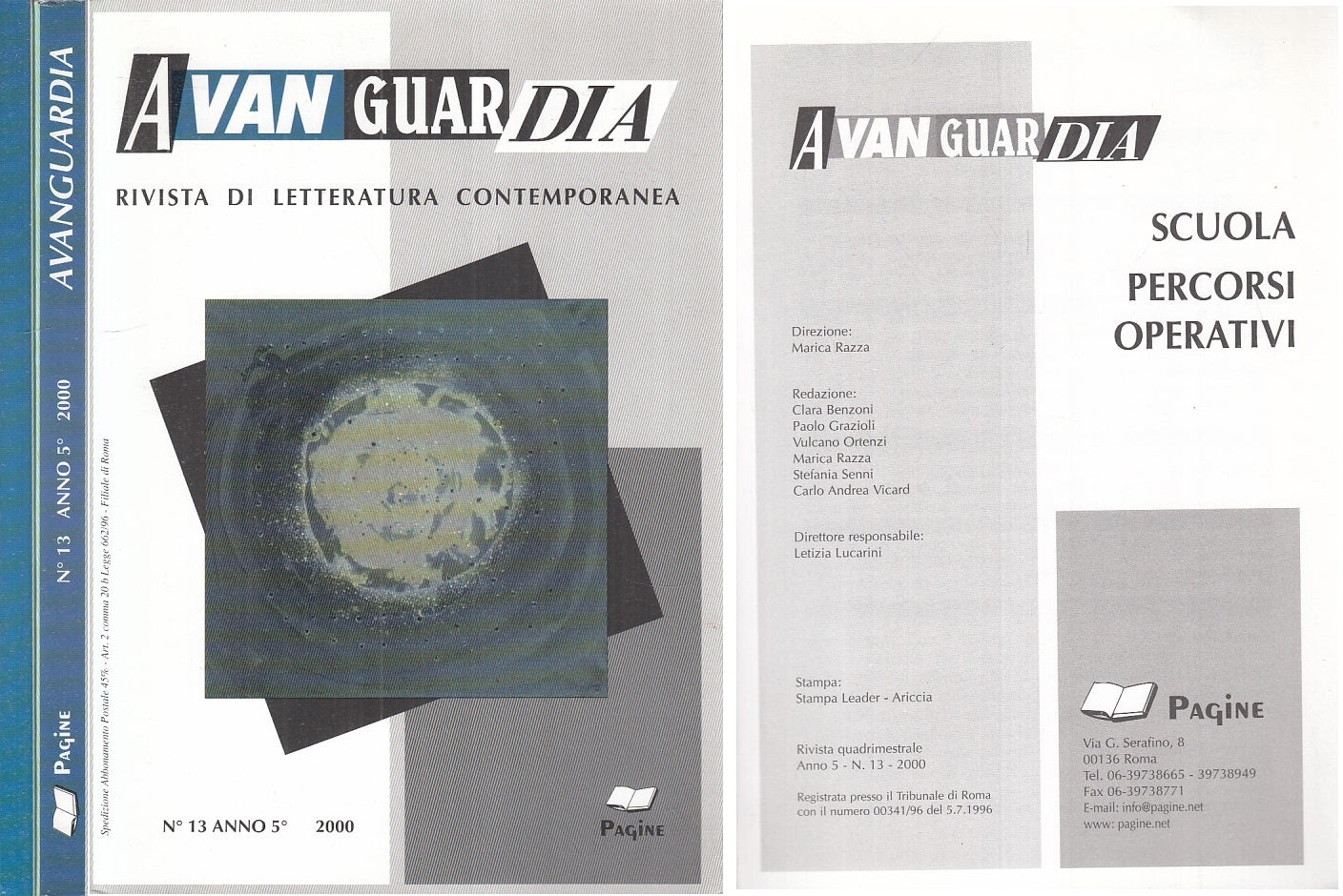 LS- AVANGUARDIA LETTURA CONTEMPORANEA N.13 2 VOLL. -- PAGINE--- 2000 - B - YFS35