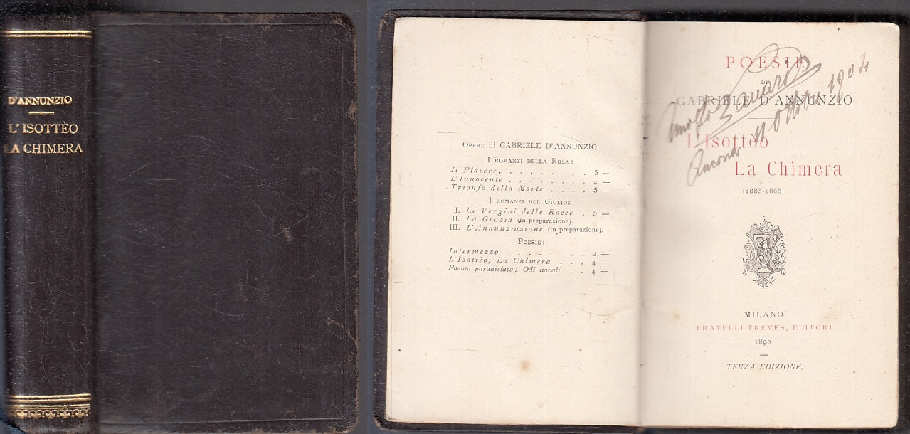 POESIE L'ISOTTEO LA CHIMERA - GABRIELE D'ANNUNZIO- TREVES--- 1895- C- XFS124