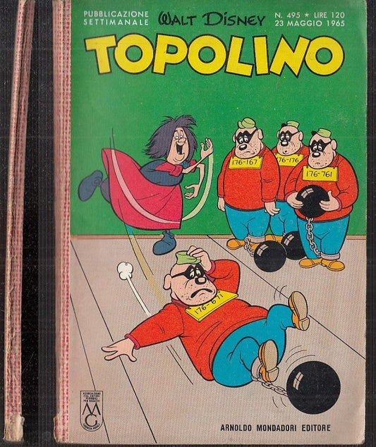 FD- TOPOLINO N.495 COMPLETO DI BOLLINO -- DISNEY MONDADORI - 1965 - B - TNX