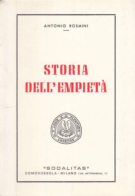 LS- STORIA DELL'EMPIETA' - ROSMINI - SODALITAS --- 1957 - B - YTS432