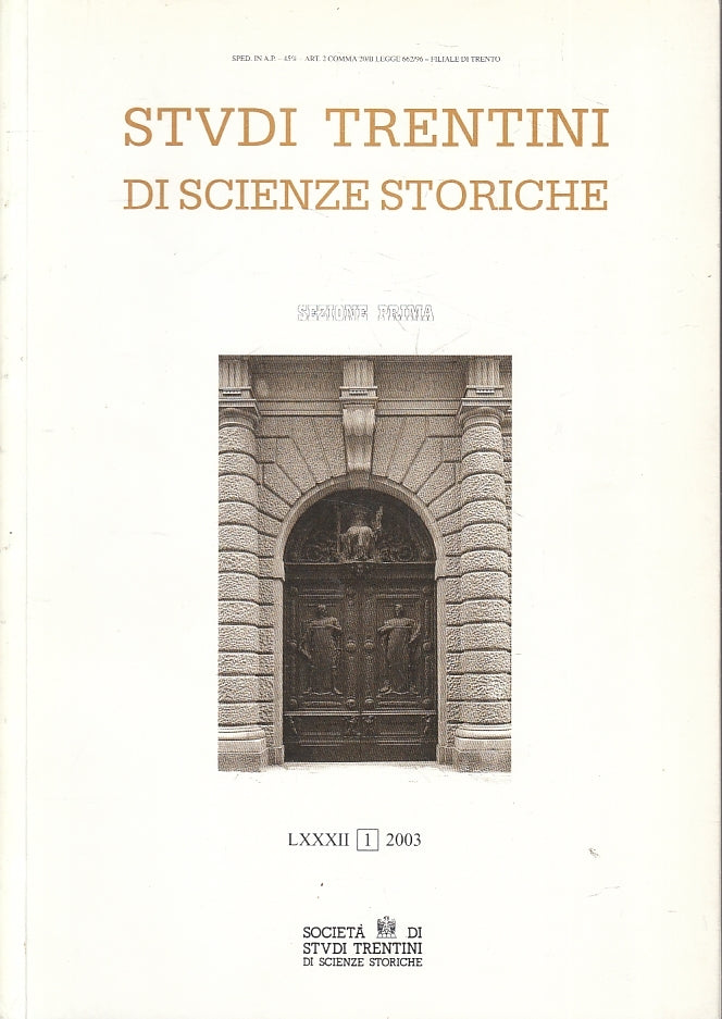 LS- STUDI TRENTINI DI SCIENZE STORICHE SEZIONE PRIMA ----- 2003- B- YFS158