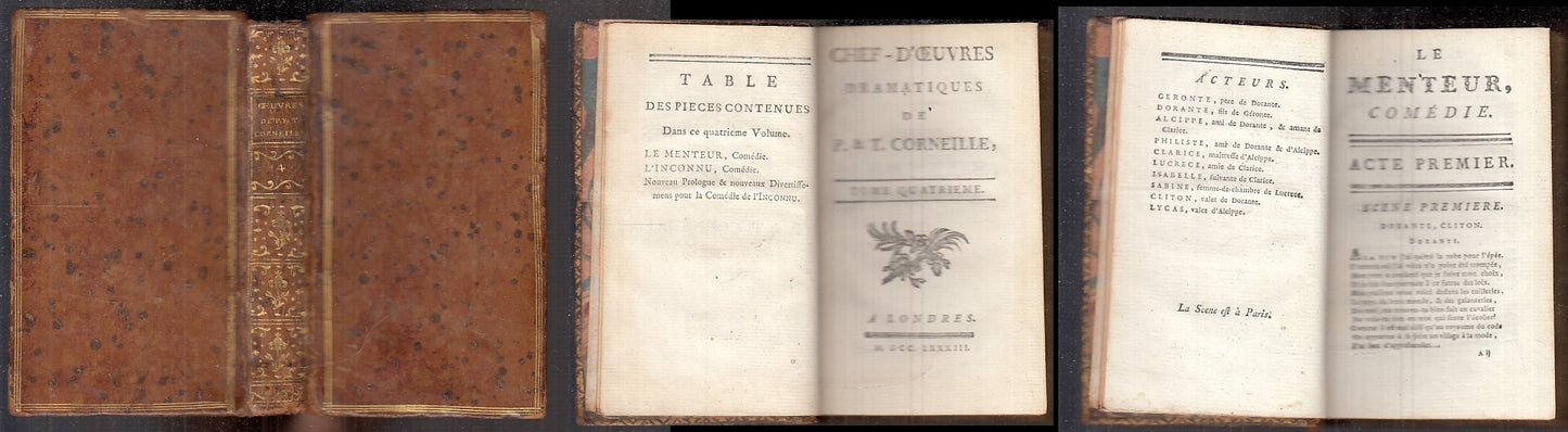 LH- CHEF D'OEUVRES DRAMATIQUES IV SETTECENTINA - CORNEILLE ---- 1783 - C- XFS104
