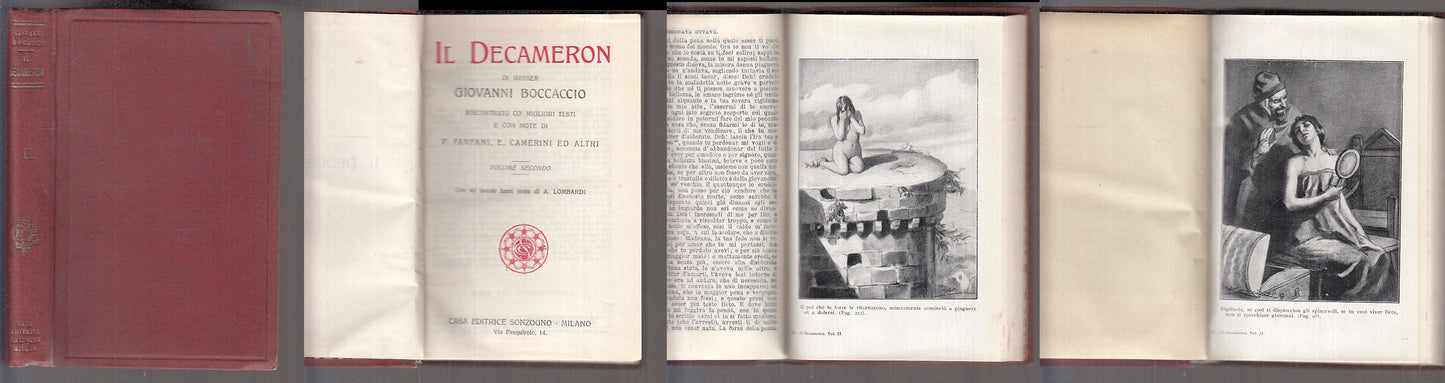 LN- IL DECAMERON II TAVOLE LOMBARDI - BOCCACCIO - SONZOGNO --- 1930- C- XFS106