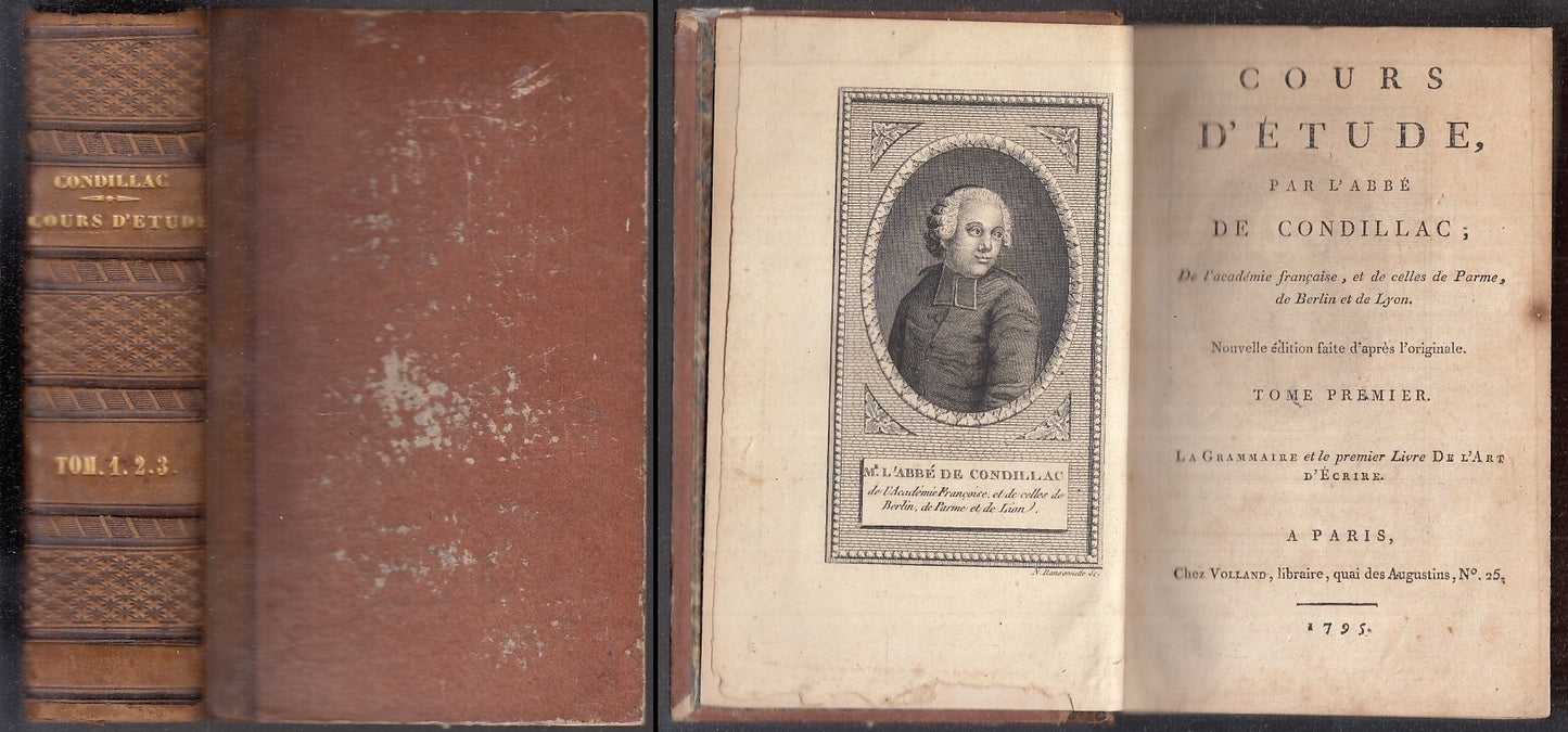 LH- COURS D'ETUDE TOMI 1/3 SETTECENTINA- DE CONDILLAC- VOLLAND--- 1795- C-XFS106