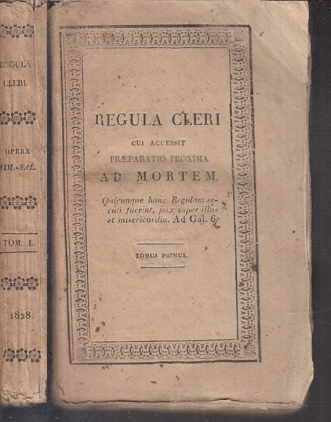 LD- REGULA CLERI SACRIS TOMUS PRIMUS- SIMONIS SALAMO GELABERT---- 1827- B-XFS105